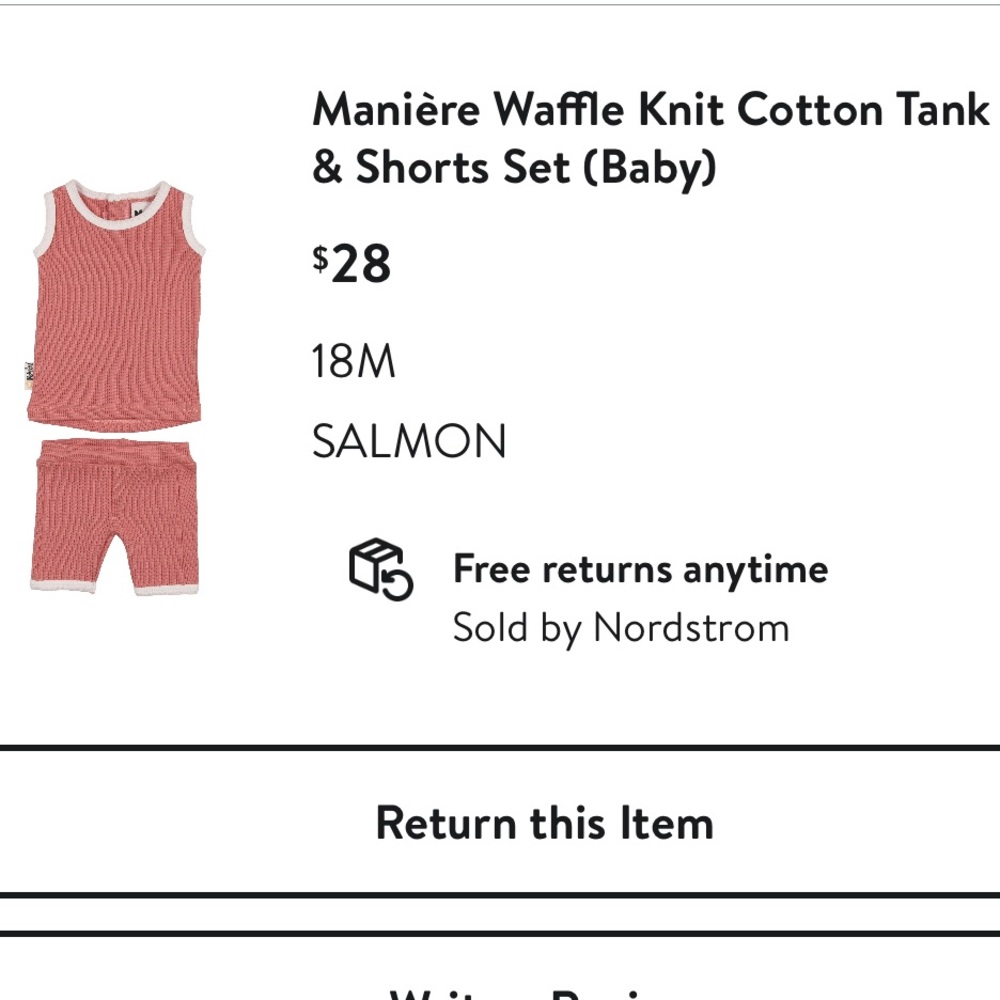 NWOT Maniere 18M Waffle Knit Set